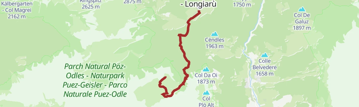 Route map: Summer hike: Lungiarü - Muntcörta - Antersasc